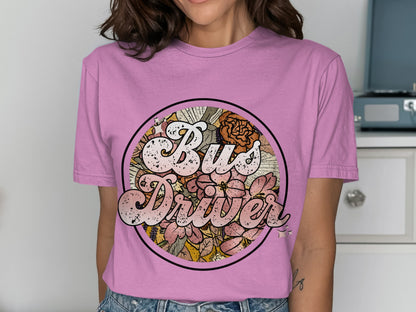 Colorful Bus Driver Floral Graphic Tee product