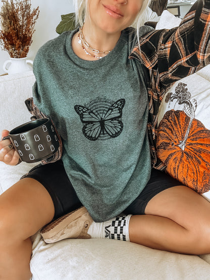 Butterfly Printed Graphic Casual Shirt for Women