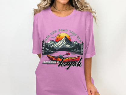 Road Less Traveled Requires a Kayak T-Shirt