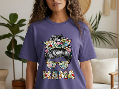 Stylish Floral Mama Graphic T-shirt for Trendy Moms