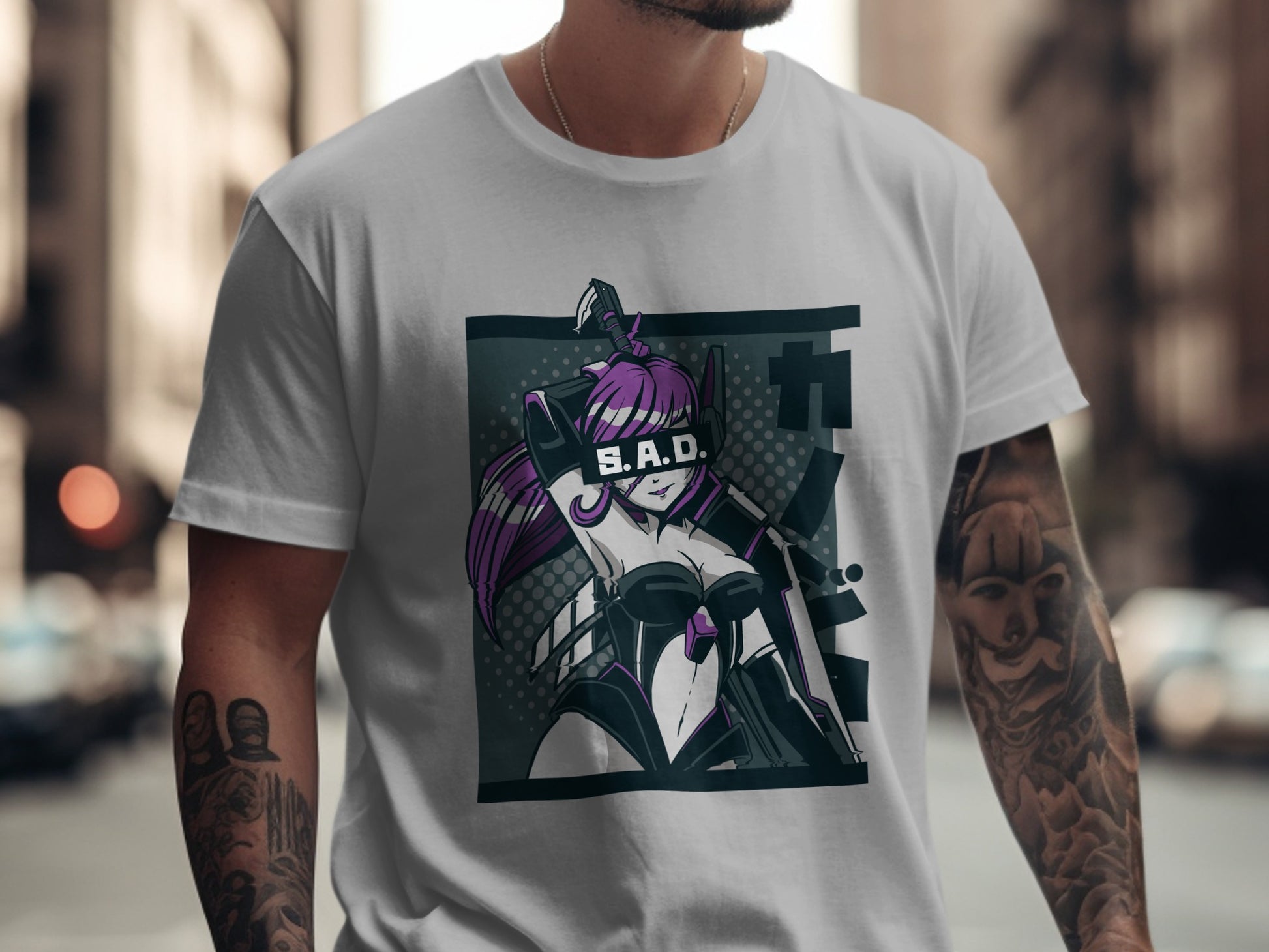 Futuristic Anime Character Graphic Printed T-shirt