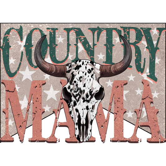 Country Mama Cow Skull Rustic Farmhouse Wall Art