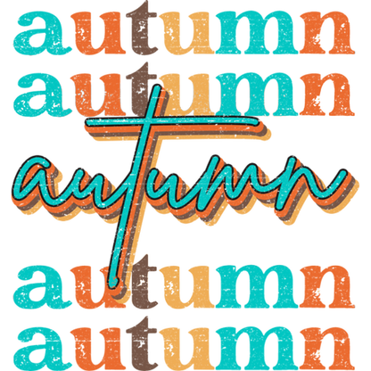 Retro Style Multicolor Autumn Graphic Design Item