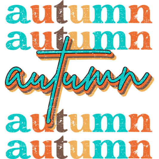 Retro Style Multicolor Autumn Graphic Design Item