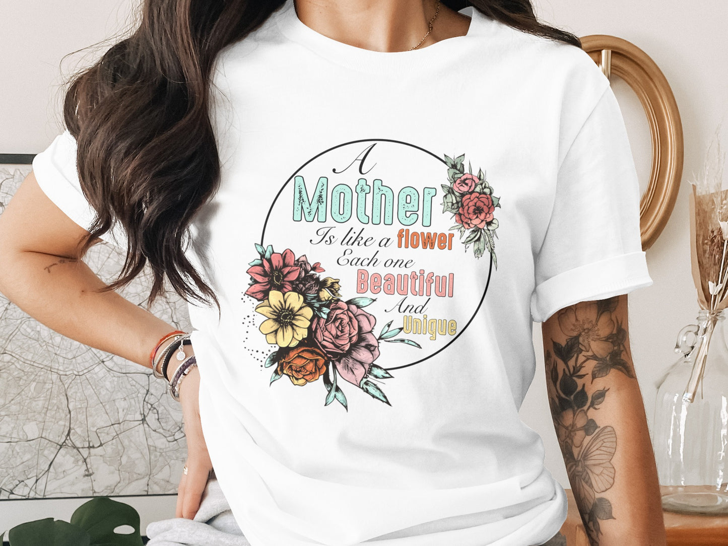 A Mother Is Like a Flower Beautiful and Unique T-shirt