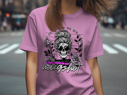 Bold Skull Graphic Mugshot T-shirt Design for Fashion