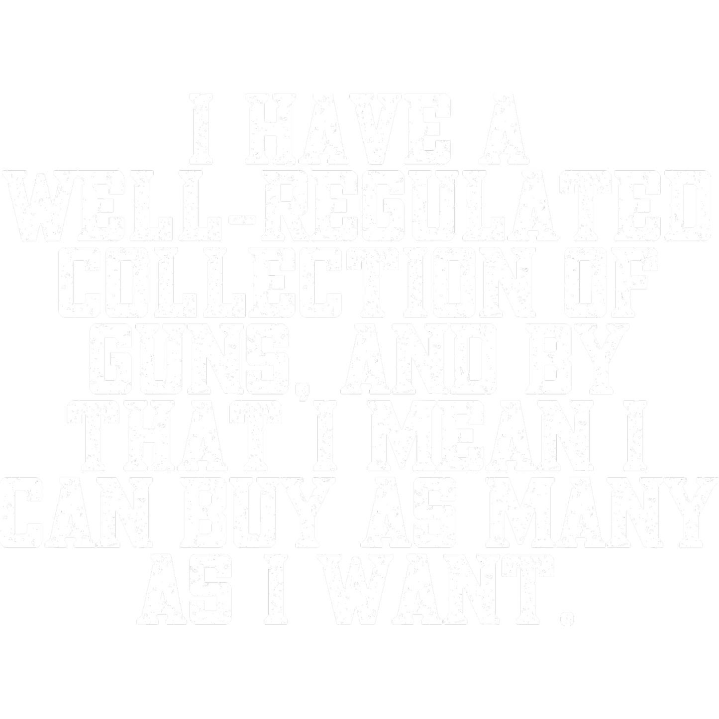 Well-Regulated Collection of Guns Funny Statement