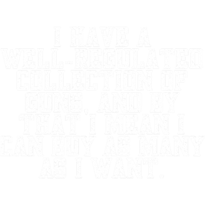Well-Regulated Collection of Guns Funny Statement