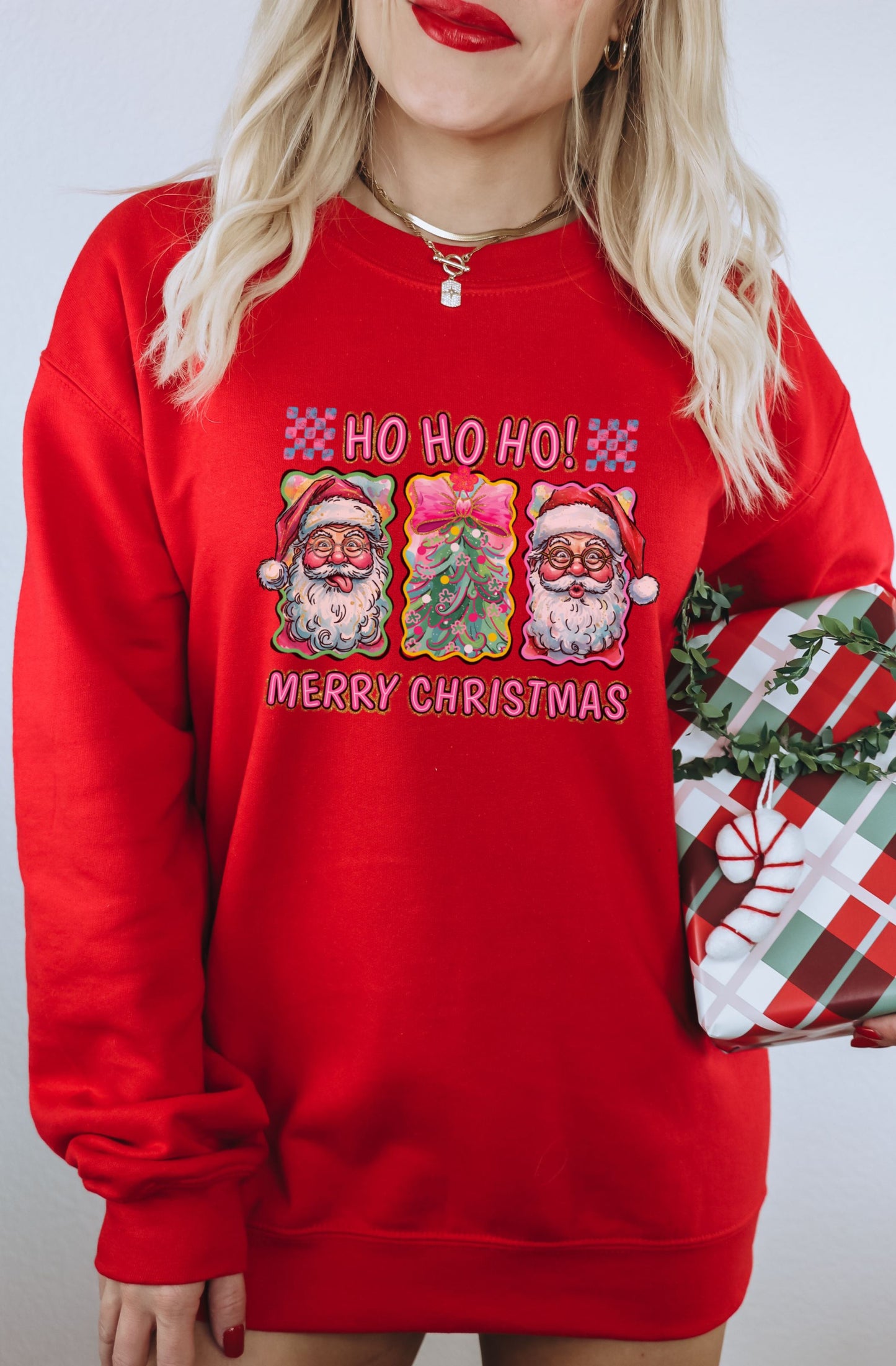 Festive Ho Ho Ho Merry Christmas Santa Sweatshirt
