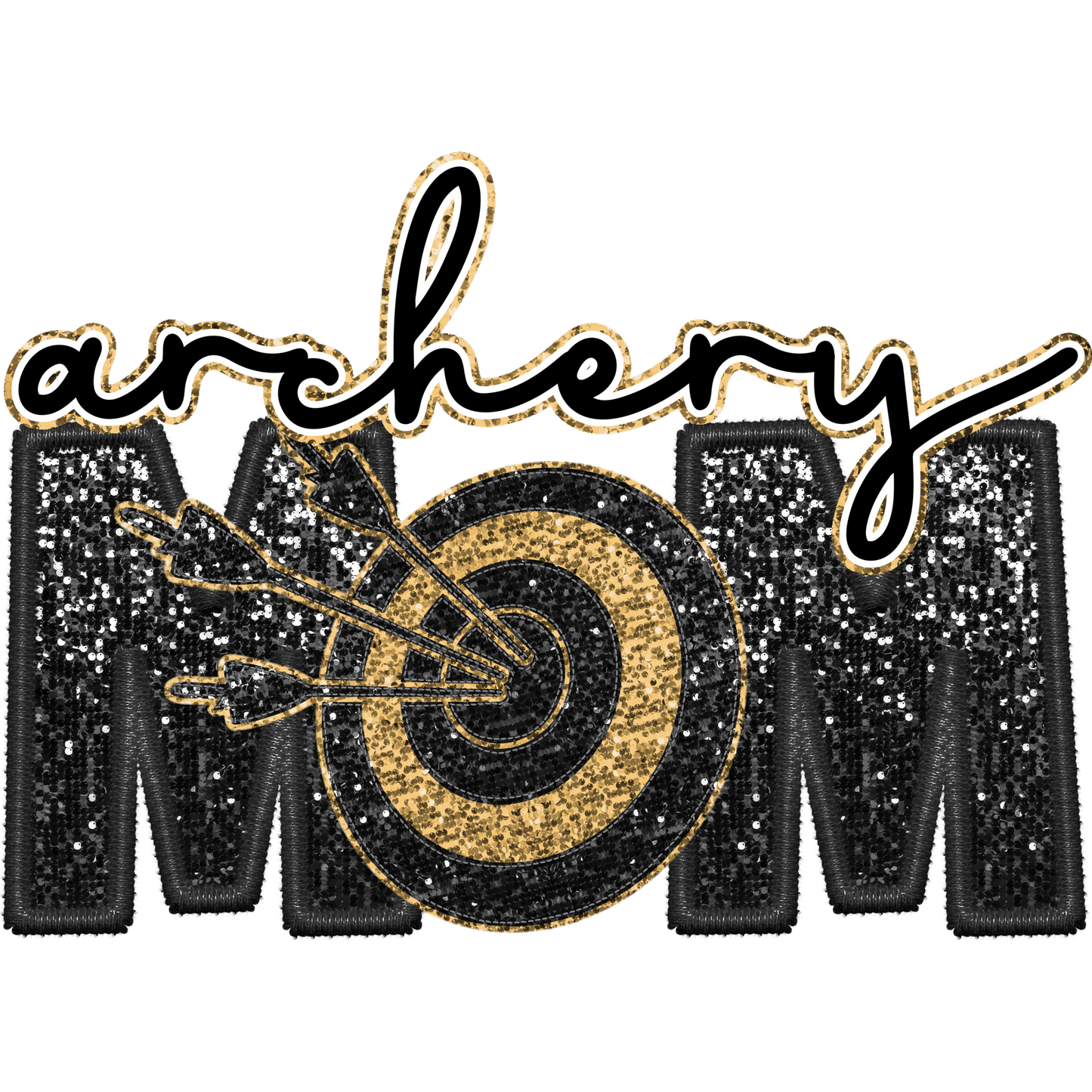 Stylish Archery Mom Sequin Design Decoration