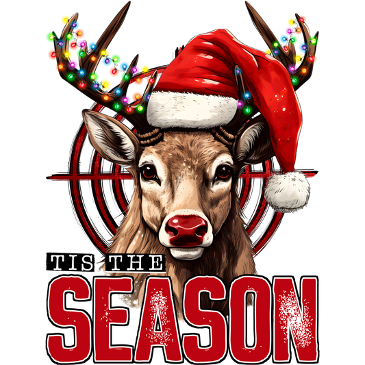 Santa Hat Wearing Reindeer Tis The Season Product