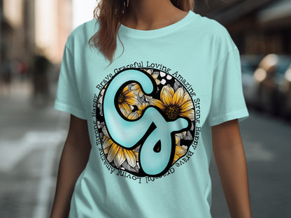 Positive Affirmation Sunflower Graphic T-Shirt Product