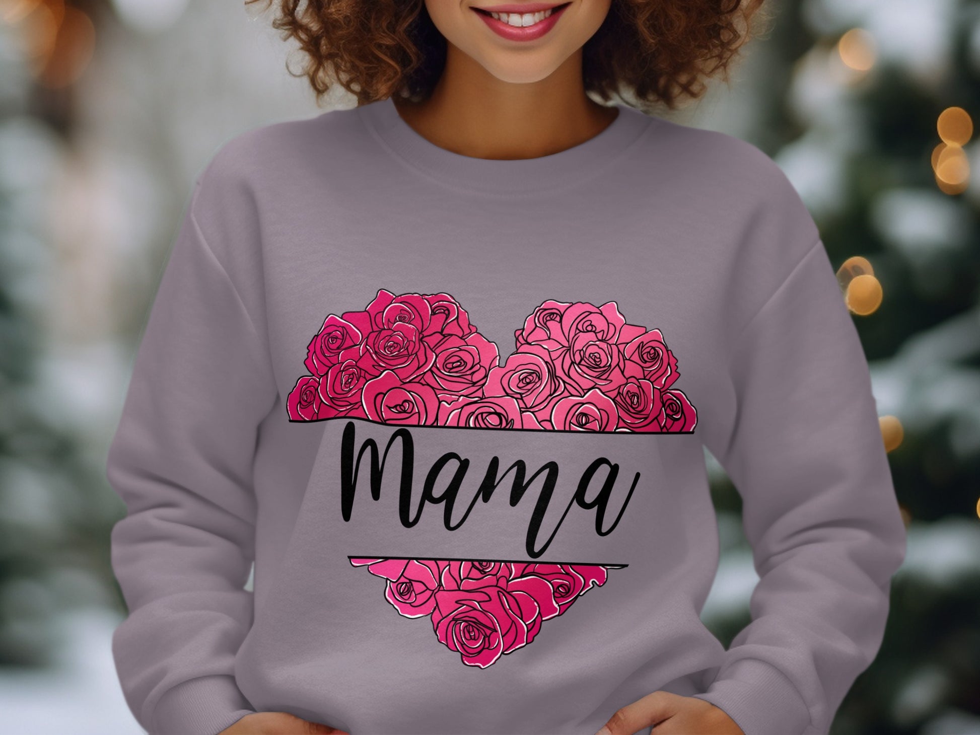 Mama Pink Roses Heart Design Sweatshirt Product