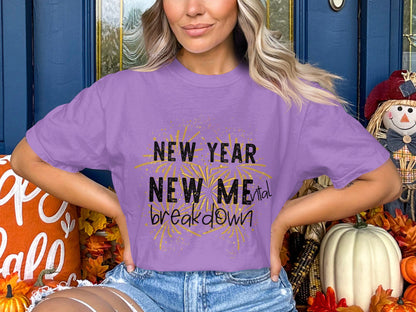 New Year New Me Mental Breakdown Purple Shirt