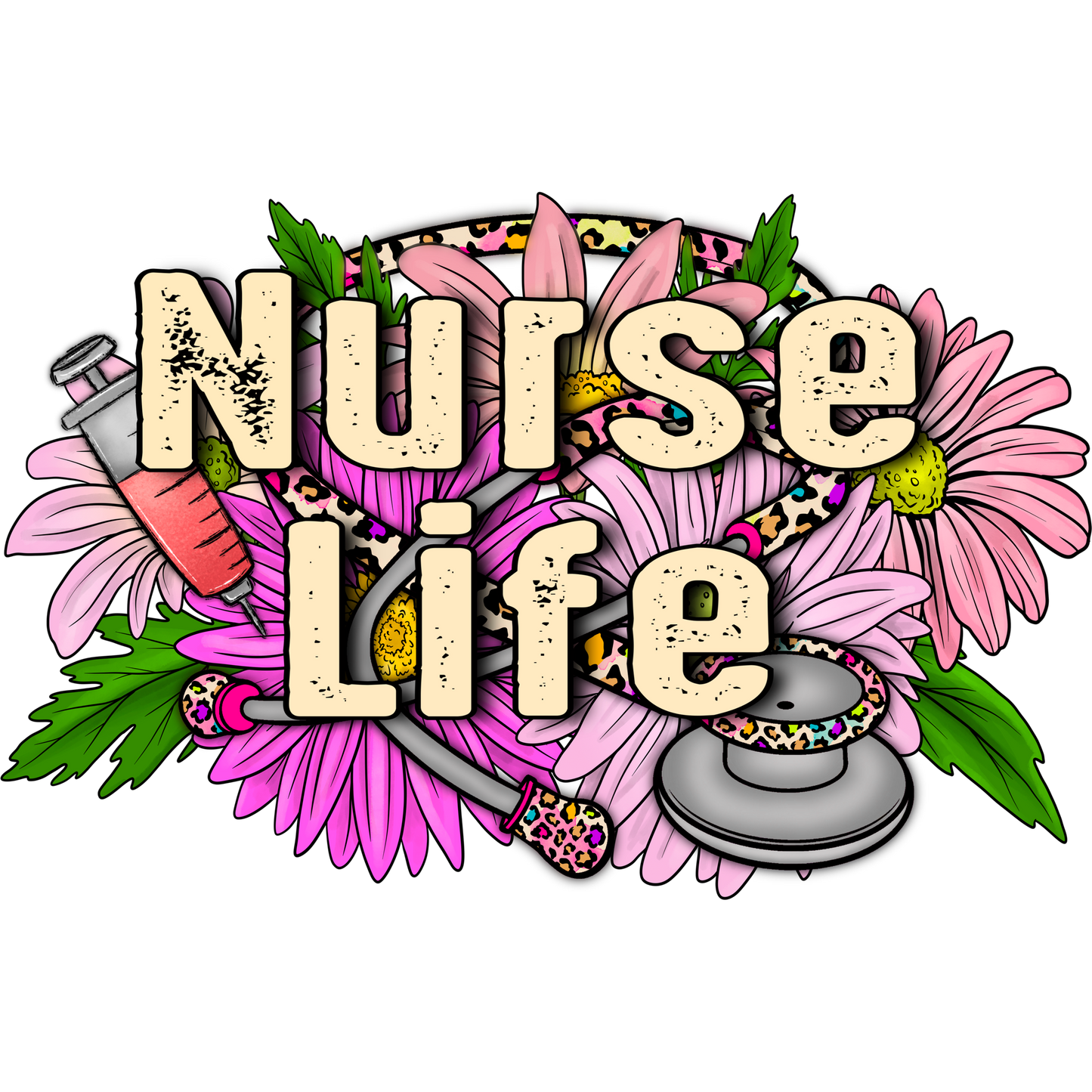 Colorful Nurse Life Design with Medical Icons product