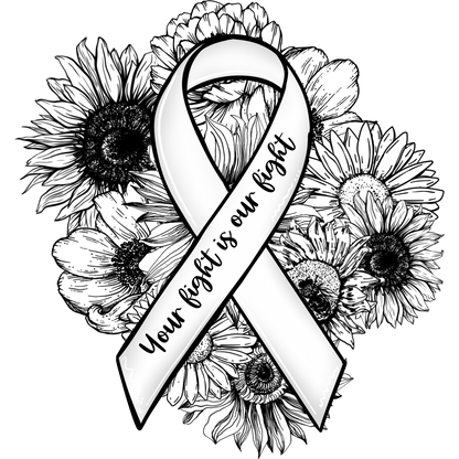 Your Fight Is Our Fight Floral Ribbon Decor