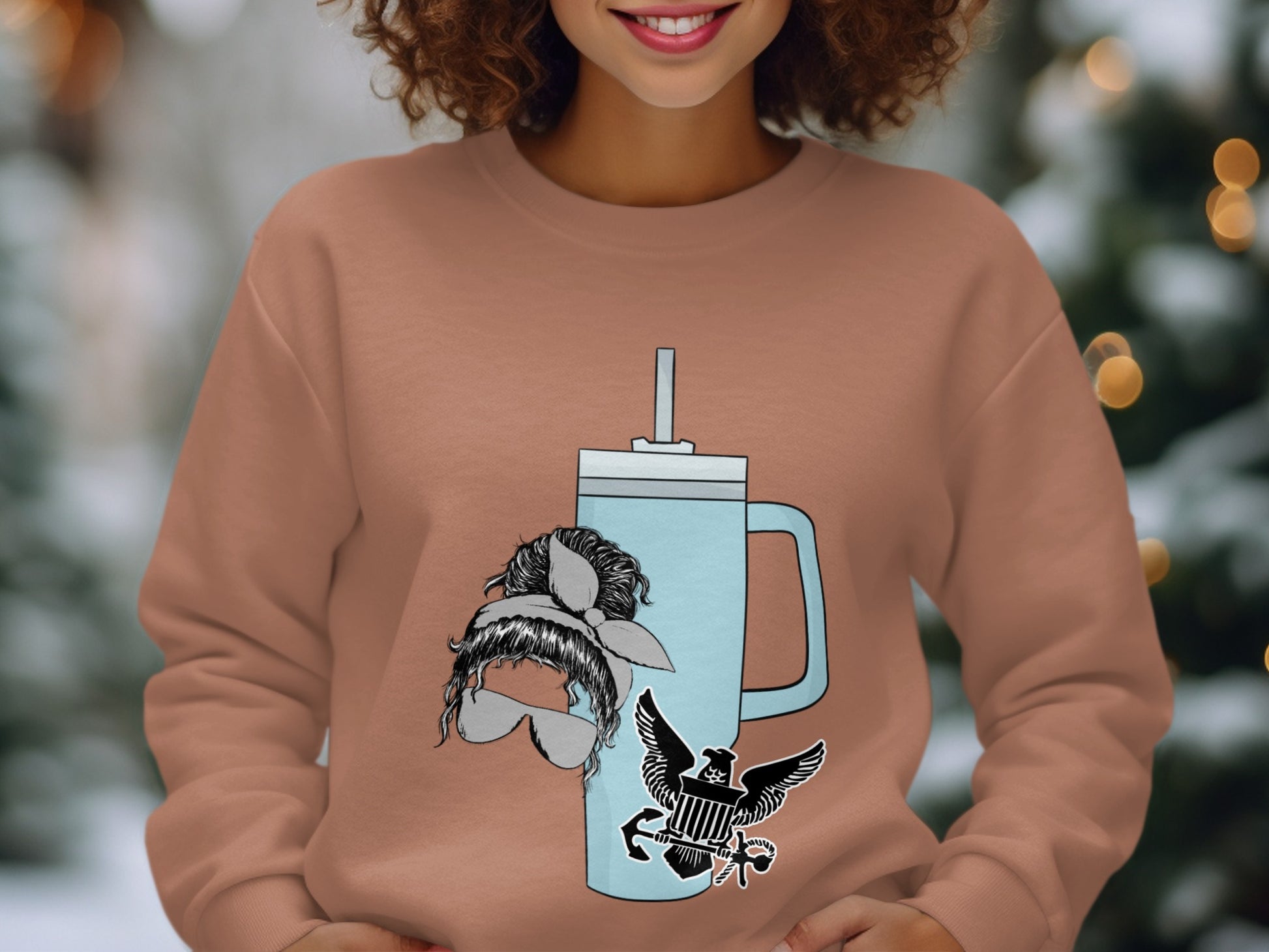 Quirky Moustache and Eagle Printed Sweatshirt