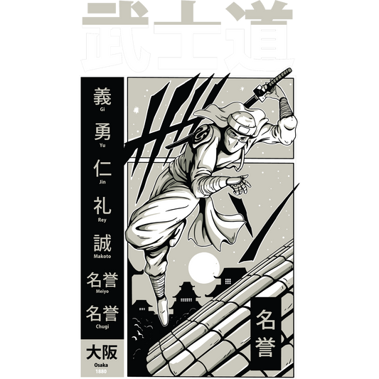 Japanese Samurai Ninja Art Print  Poster for Wall Decor