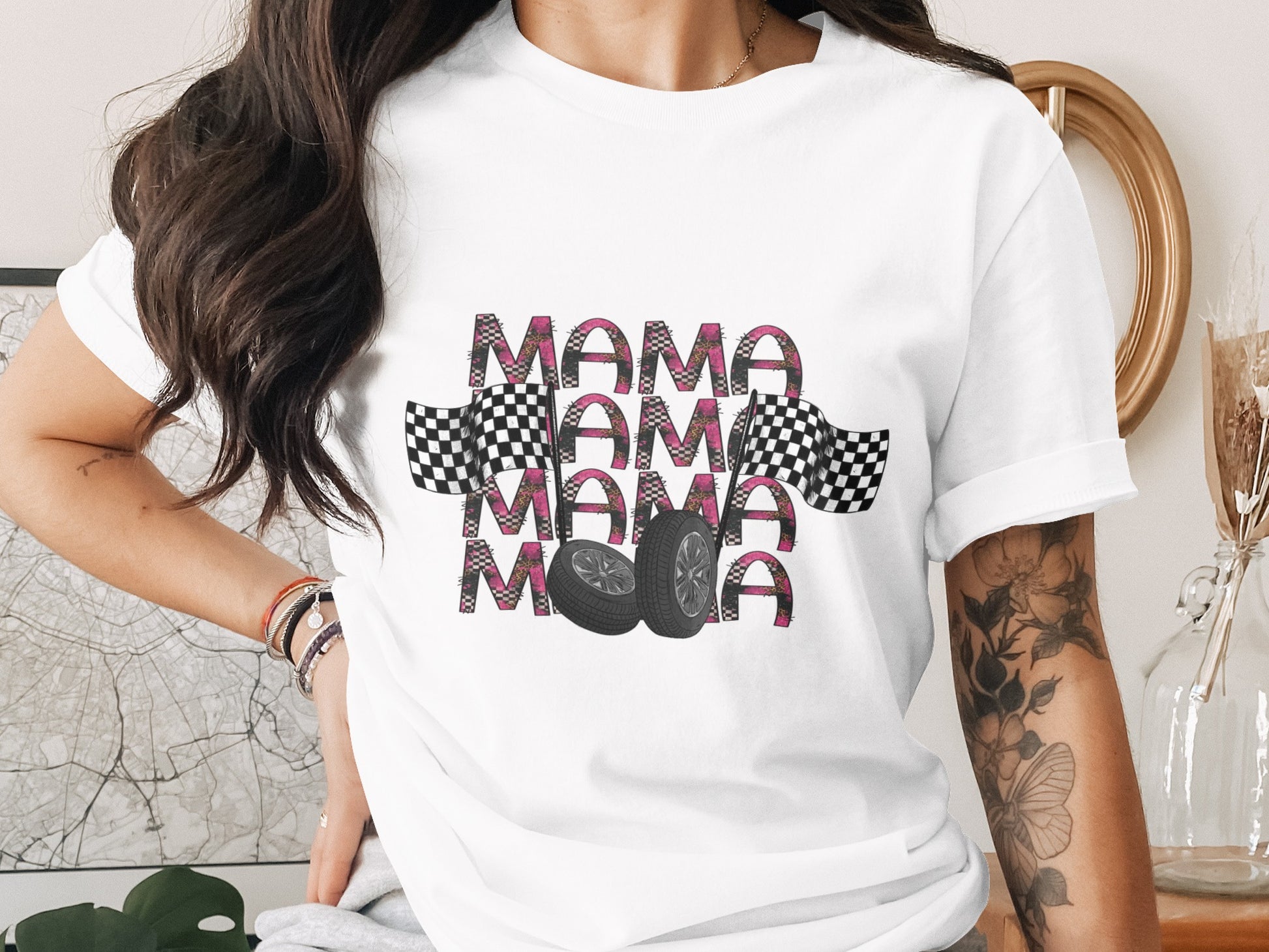 Racing Inspired Mama Graphic Tee Fashionable Shirt