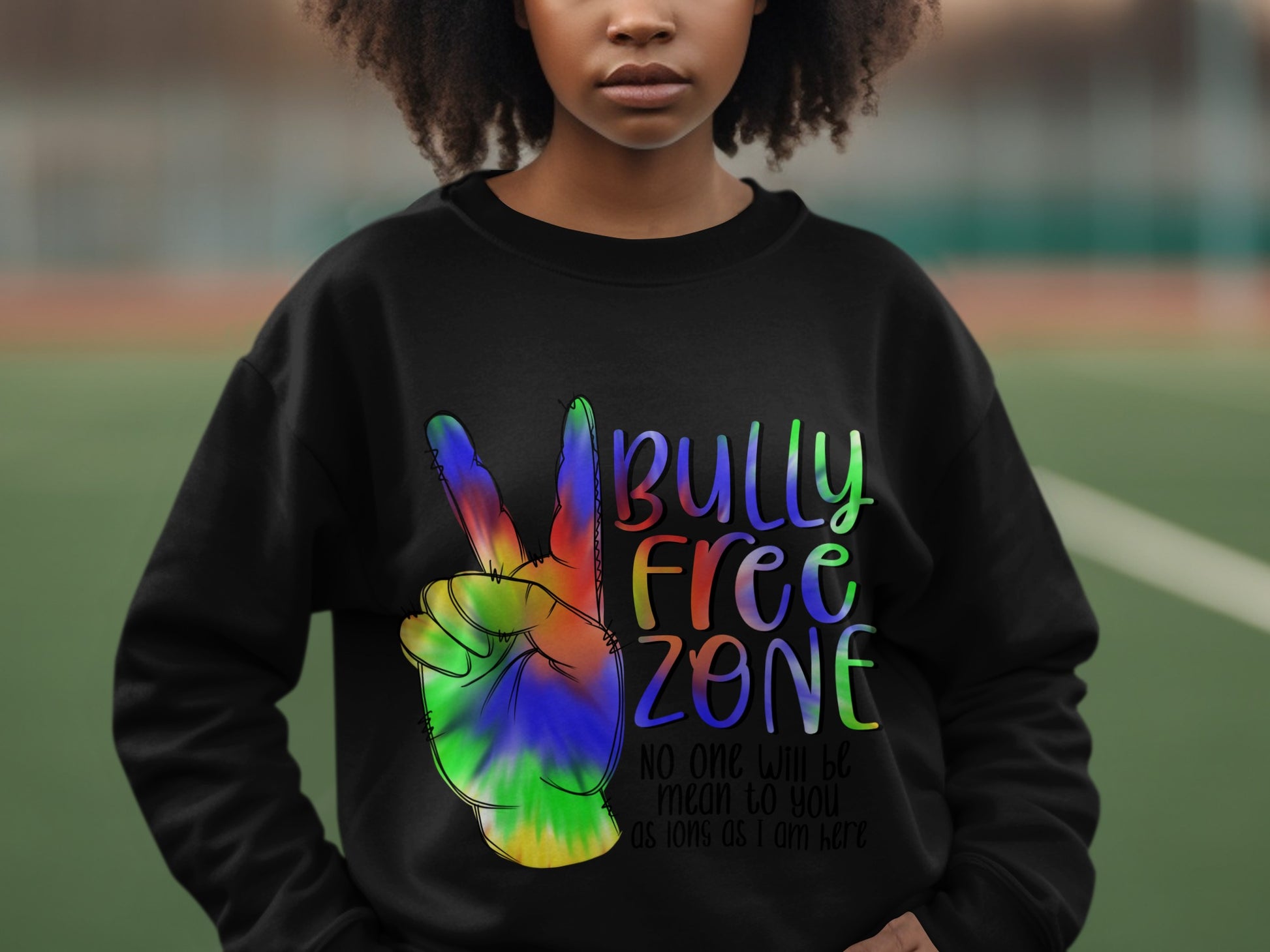 Bully Free Zone Colorful Peace Sign Graphic Shirt