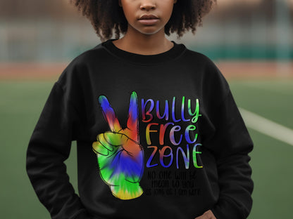 Bully Free Zone Colorful Peace Sign Graphic Shirt
