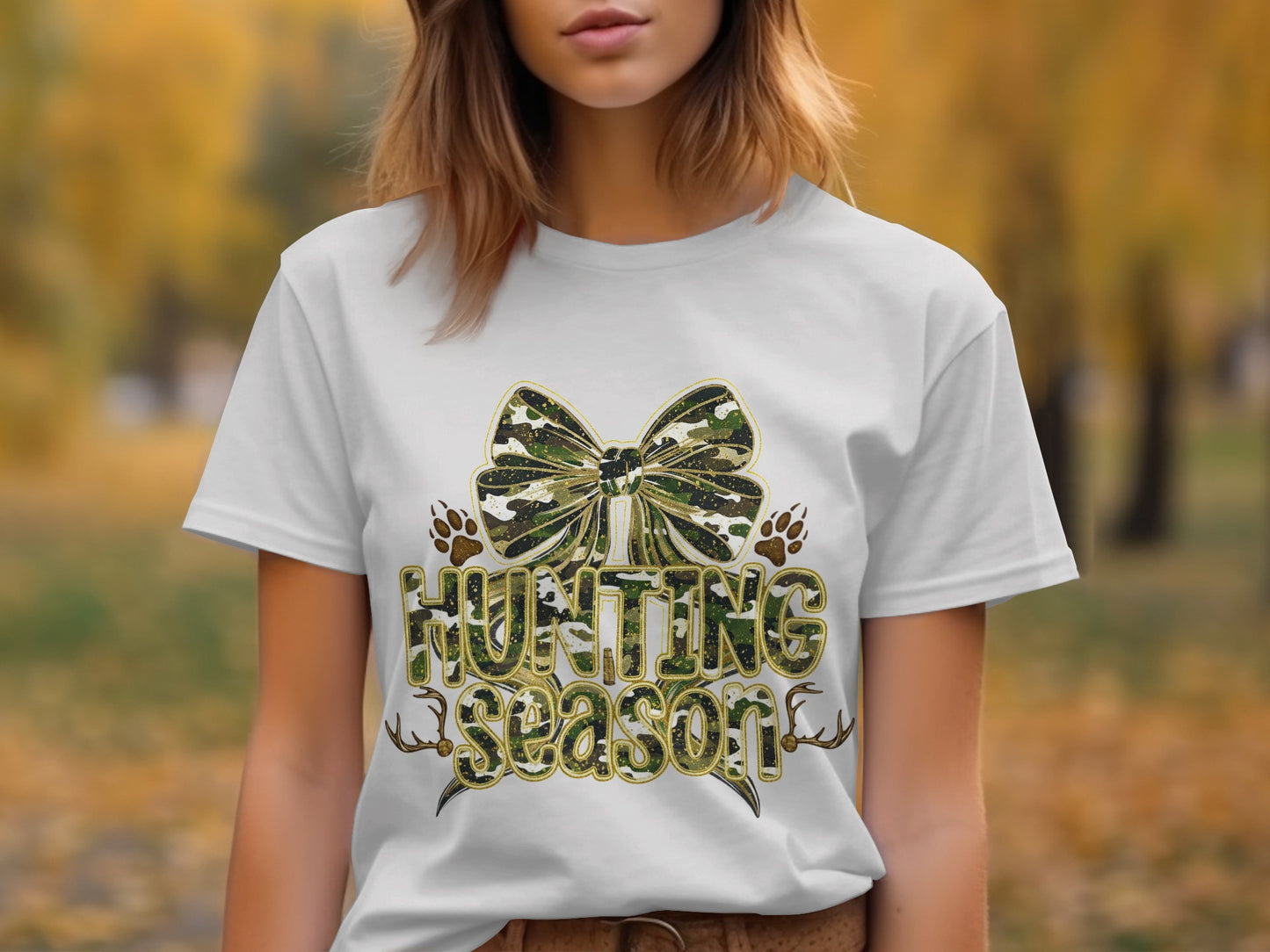 Hunting Season Camouflage Bow Graphic T-shirt