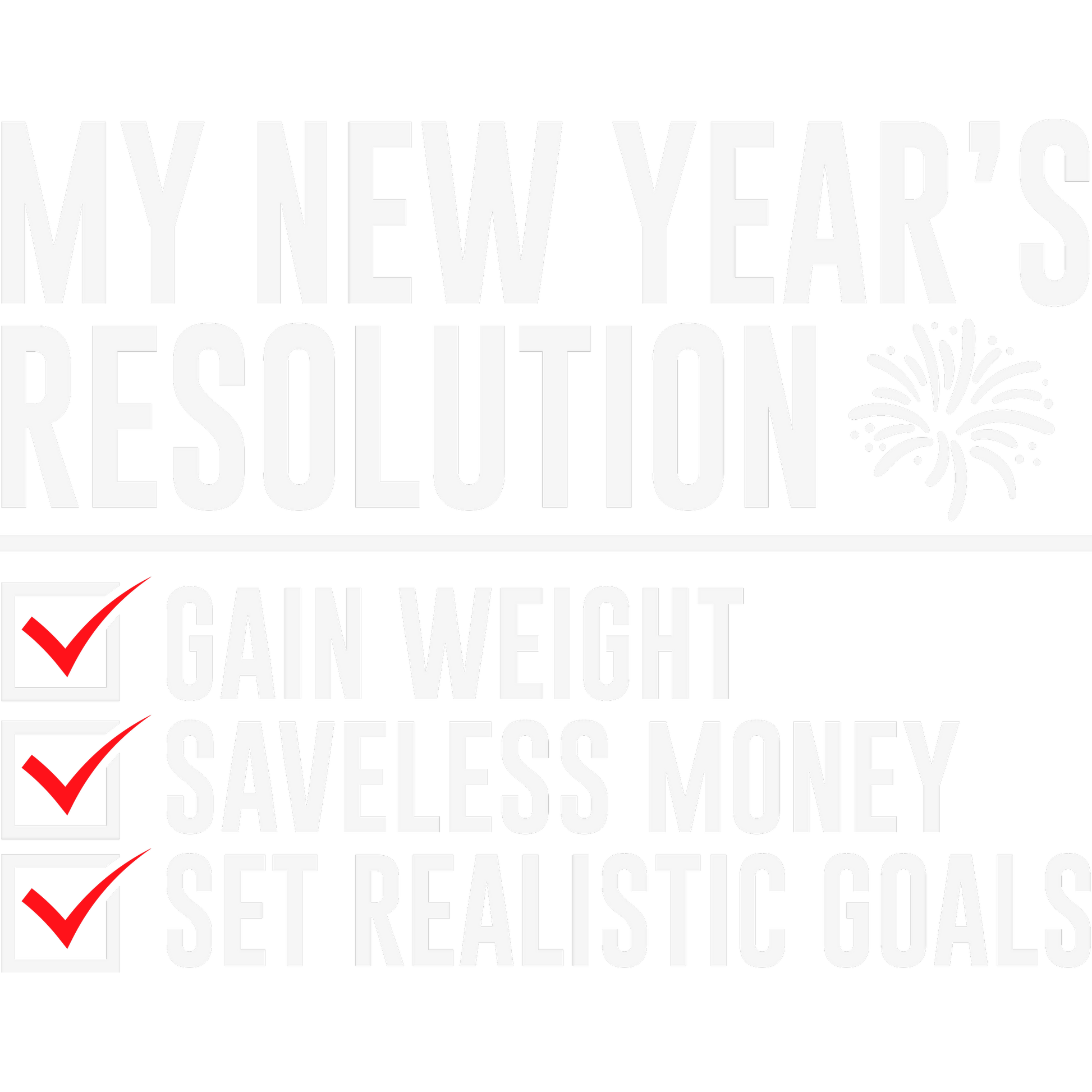 My New Year's Resolution Gain Weight Saveless Money Set Realistic Goals product