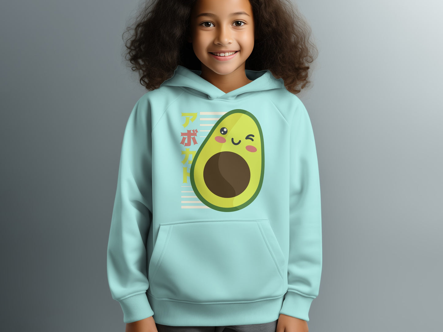 Cute Avocado Design Hoodie for Kids