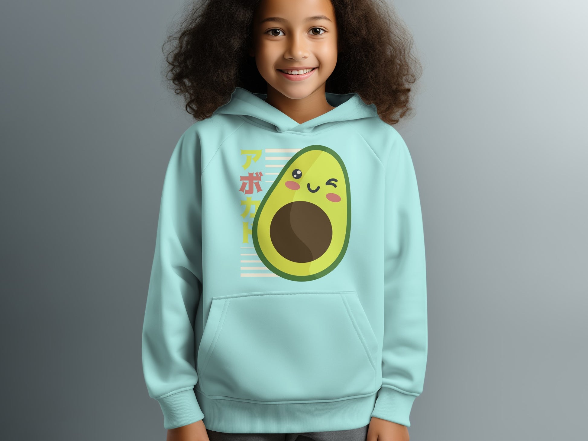 Cute Avocado Design Hoodie for Kids