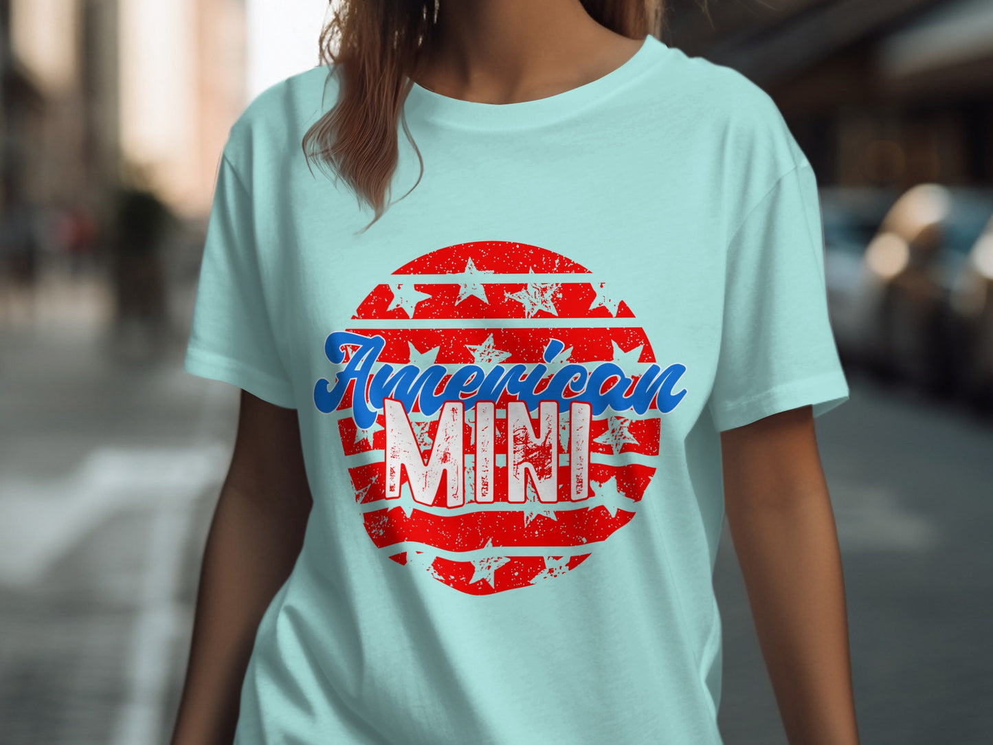 American Mini Graphic T-shirt Street Casual Wear