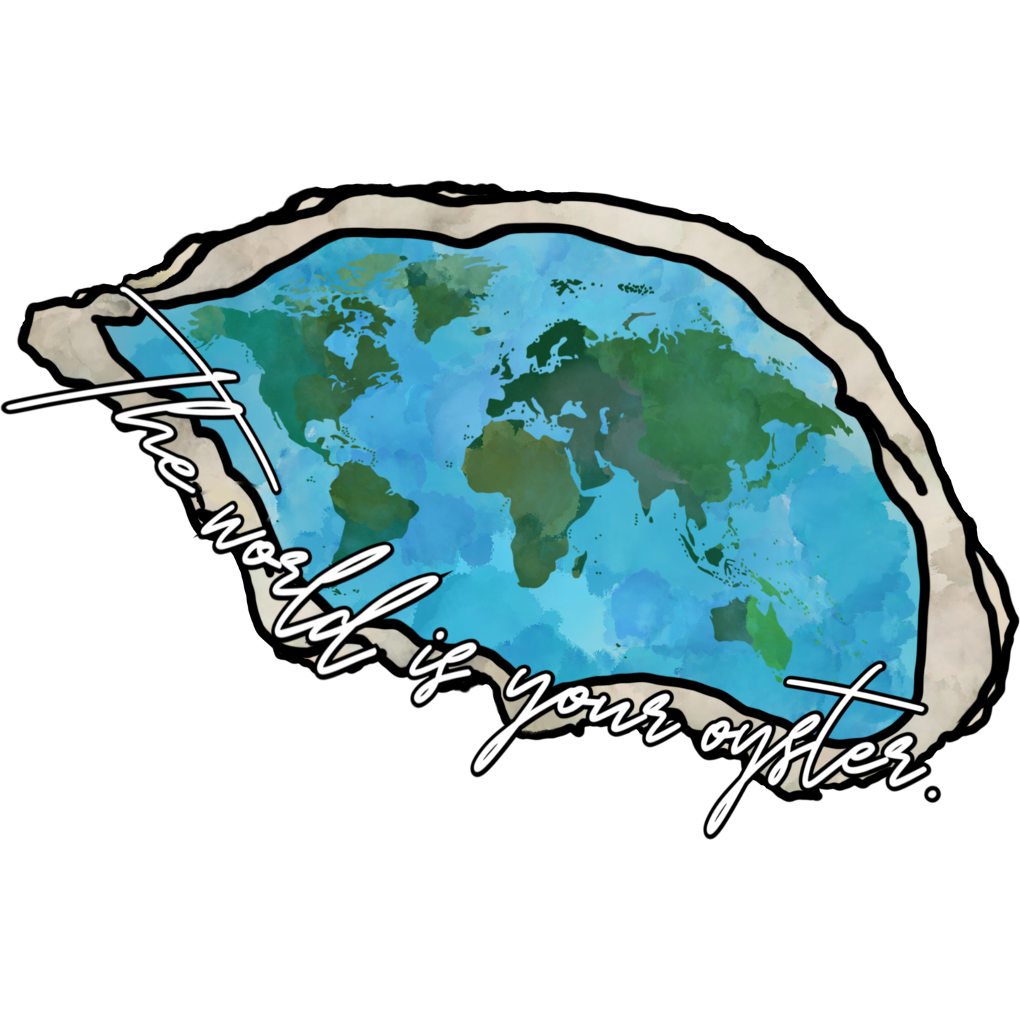 The World is Your Oyster World Map Art Print