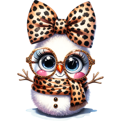 Adorable Owl Wearing Glasses with Leopard Print Accessory