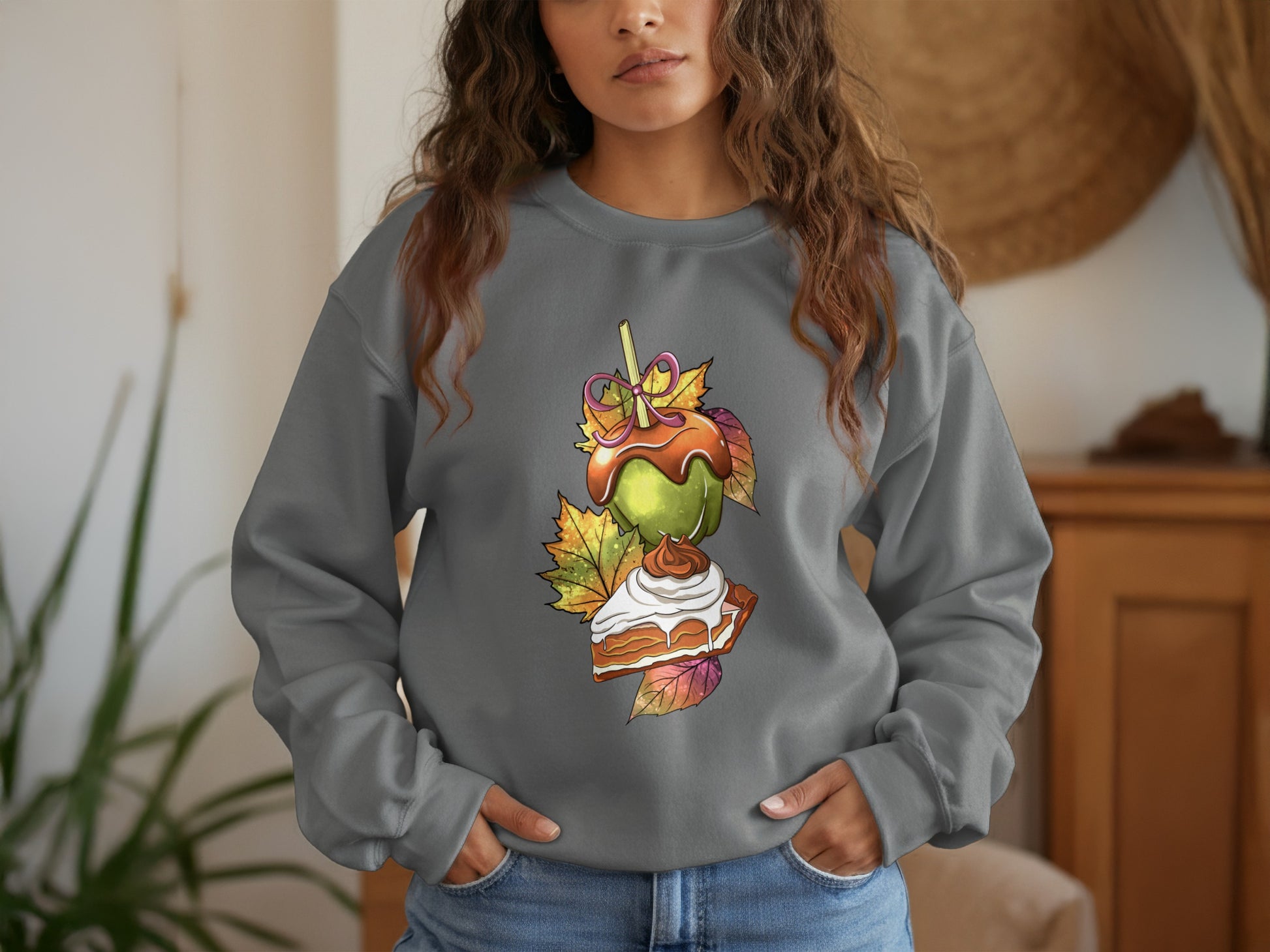 Cozy Autumn Caramel Apple and Pie Sweatshirt