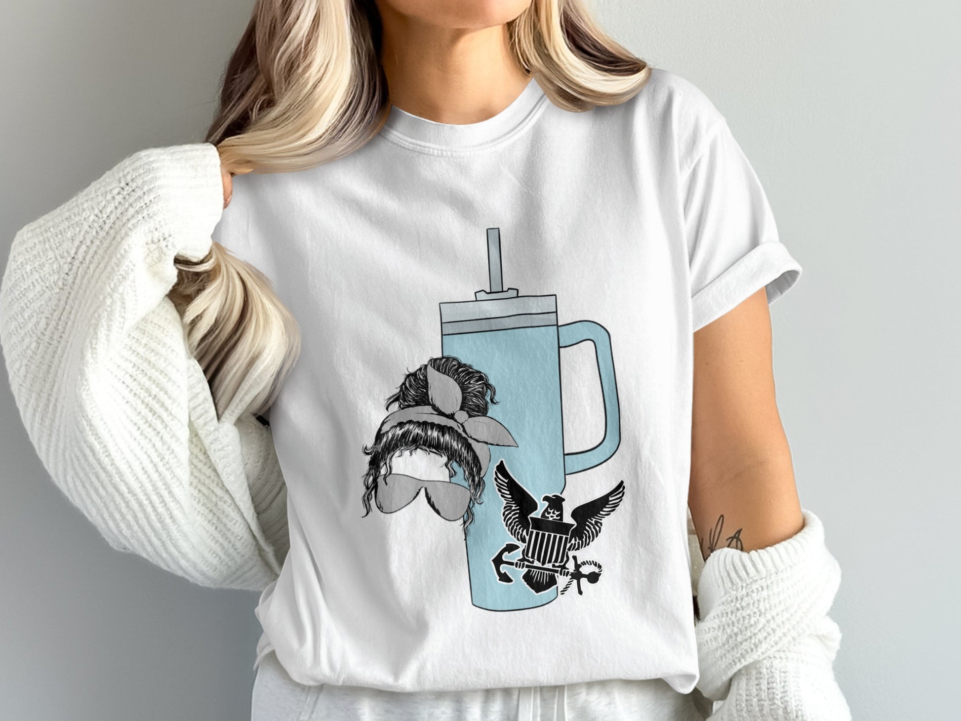 Stylish Graphic Tee with Cool Beverage Design