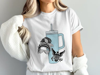 Stylish Graphic Tee with Cool Beverage Design