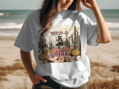Wild and Loaded Beach Themed Graphic T-Shirt