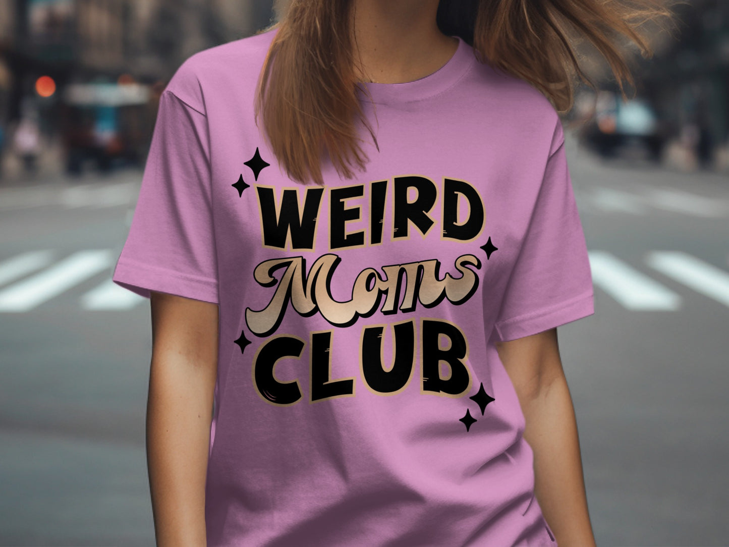Weird Moms Club Graphic Printed T-Shirt for Women