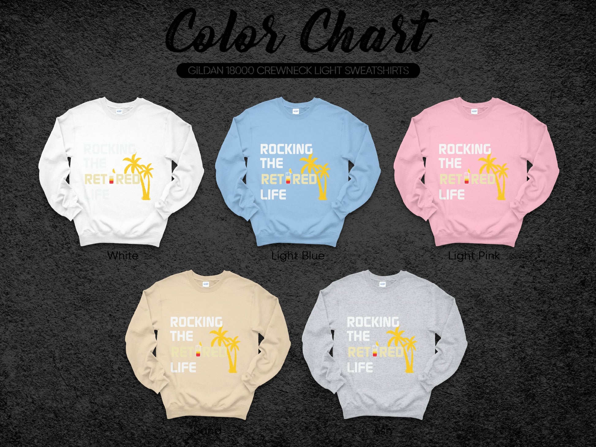 Rocking the Retired Life Crewneck Light Sweatshirt