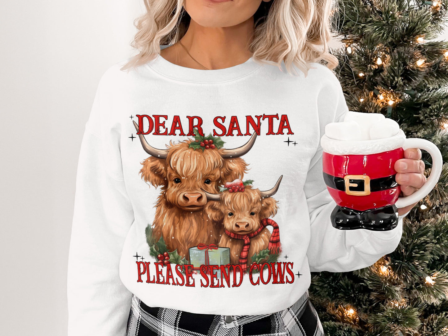 Dear Santa Please Send Cows Sweatshirt Product
