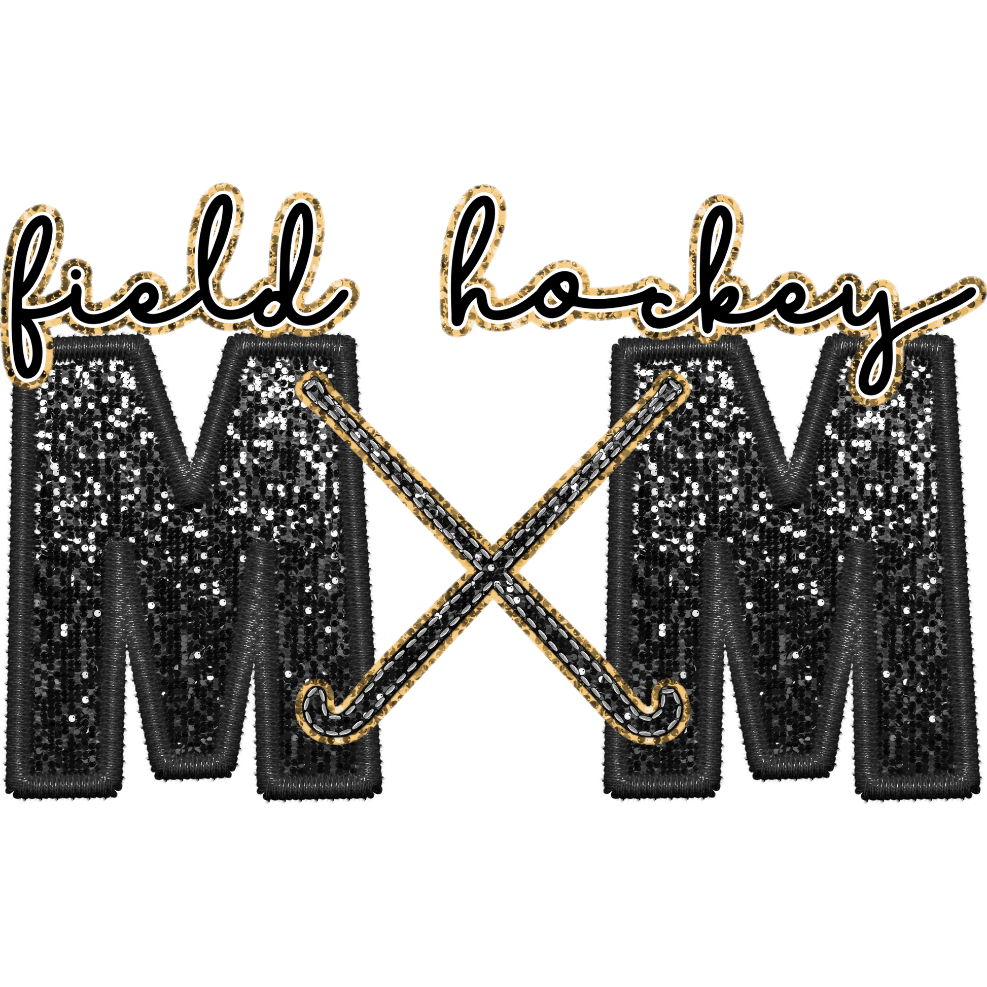Field Hockey MM Glitter Embroidered Patch Product