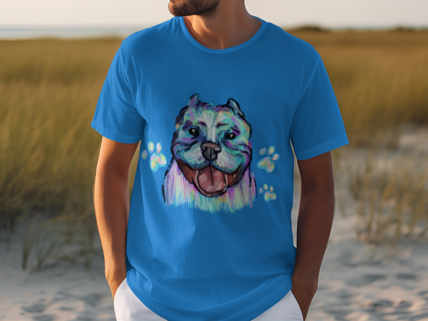 Vibrant Bulldog Art Tee with Colorful Design tshirt