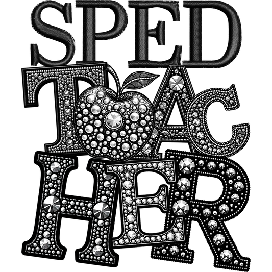 SPED Teacher with Rhinestone Lettering Design