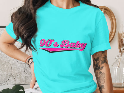 90's Baby Retro Graphic Print Short Sleeve Shirt