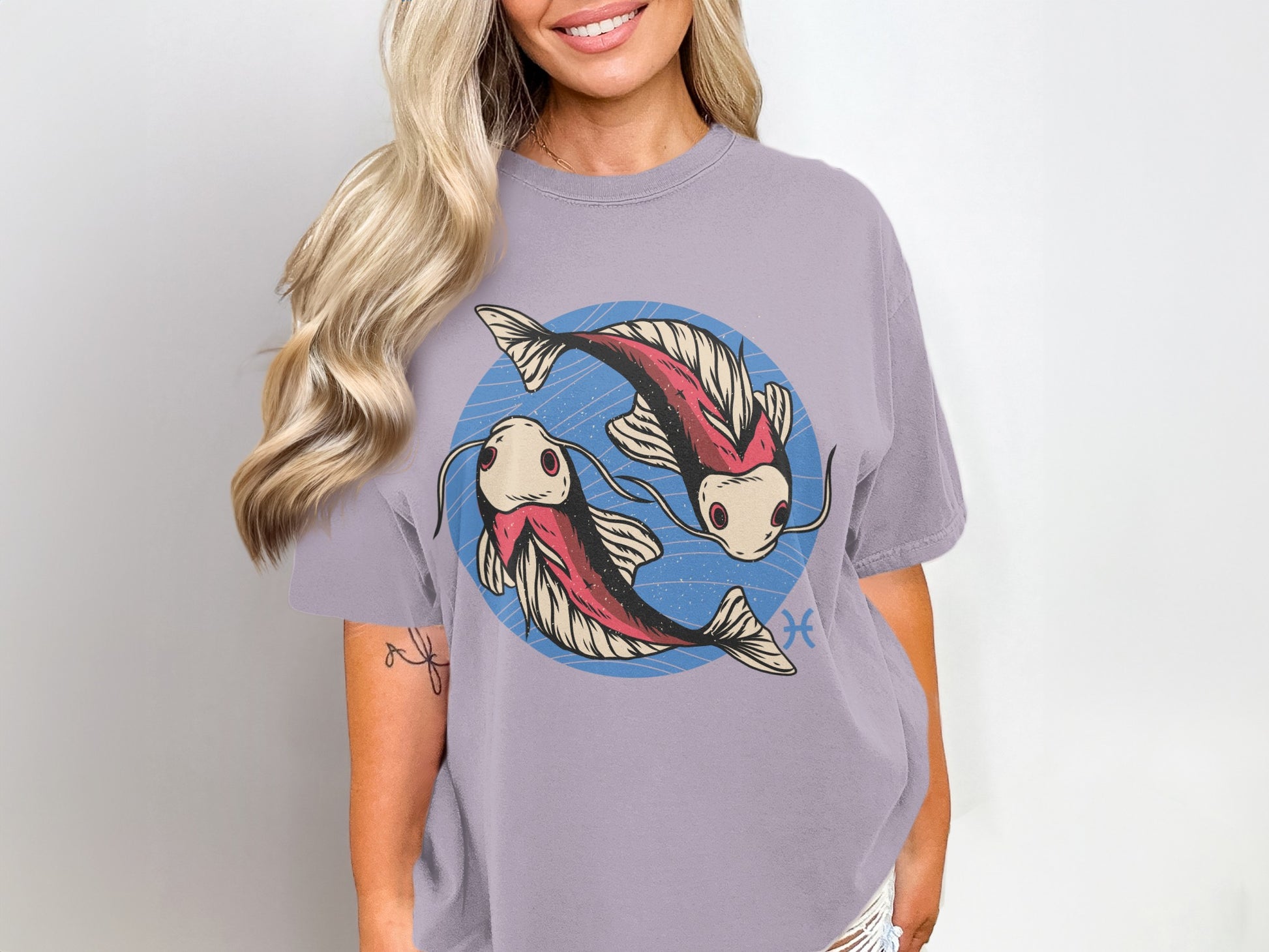 Unique Graphic T-Shirt Featuring Koi Fish Design