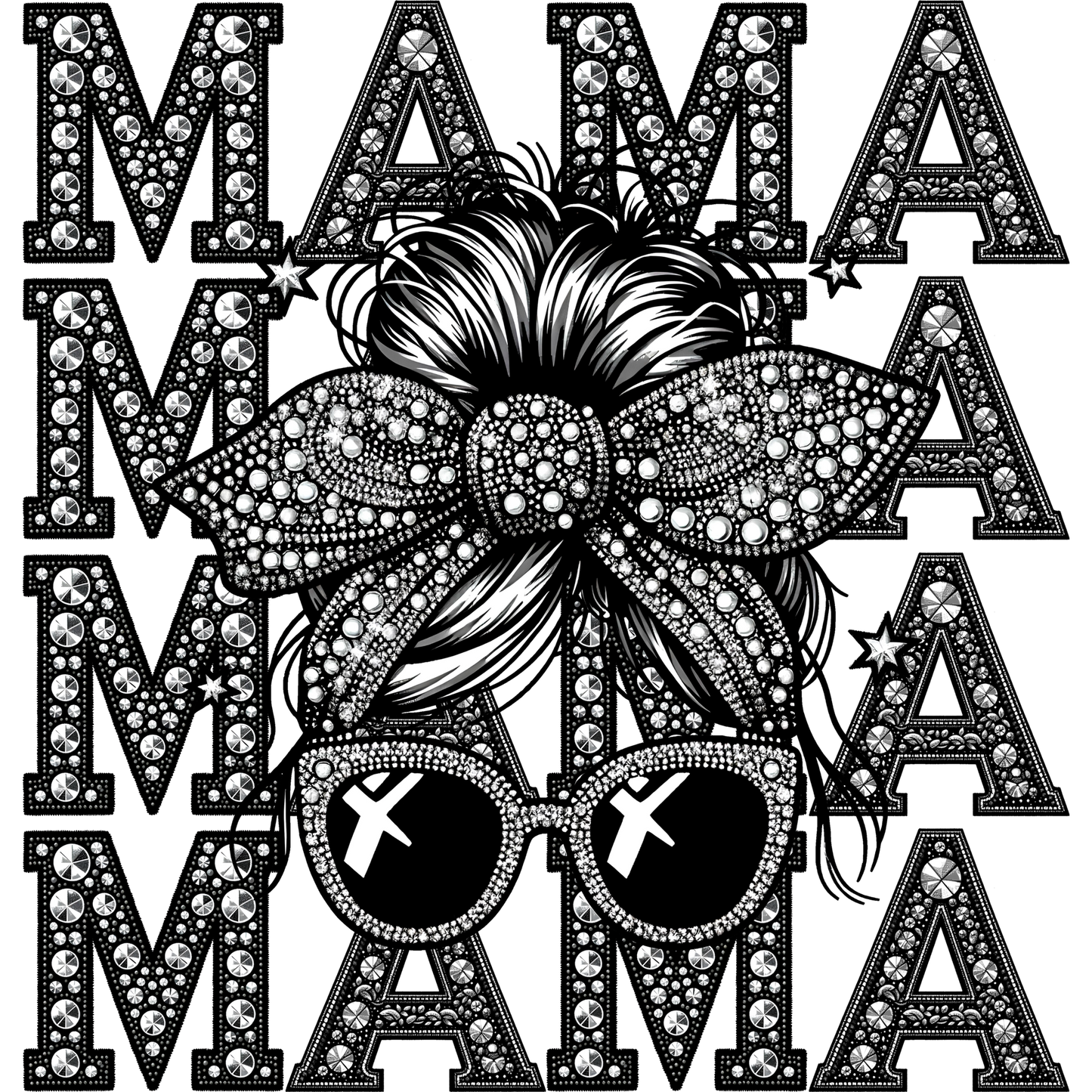 Bold Bejeweled Mama Sunglasses Design Shirt