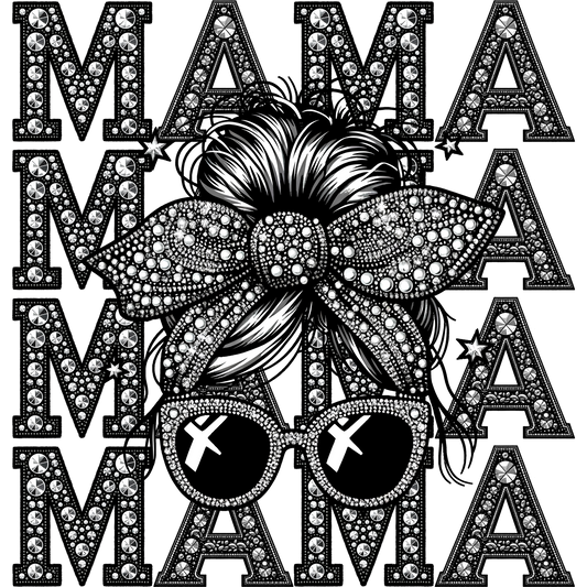 Bold Bejeweled Mama Sunglasses Design Shirt