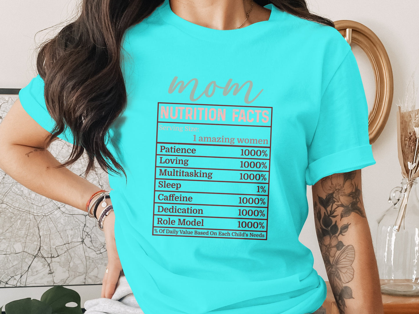 Funny Mom Nutrition Facts T-Shirt for Mother's Day