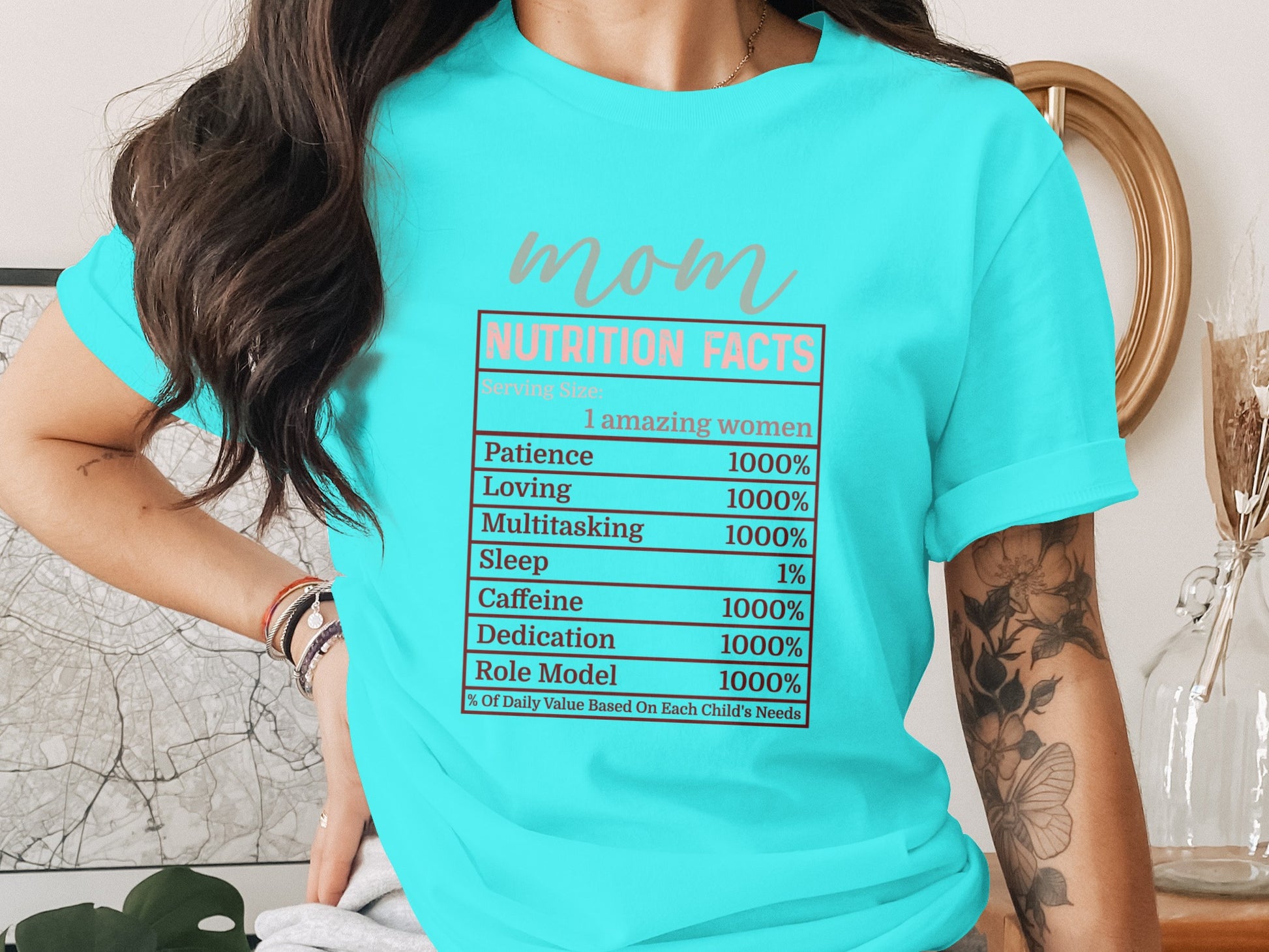 Funny Mom Nutrition Facts T-Shirt for Mother's Day