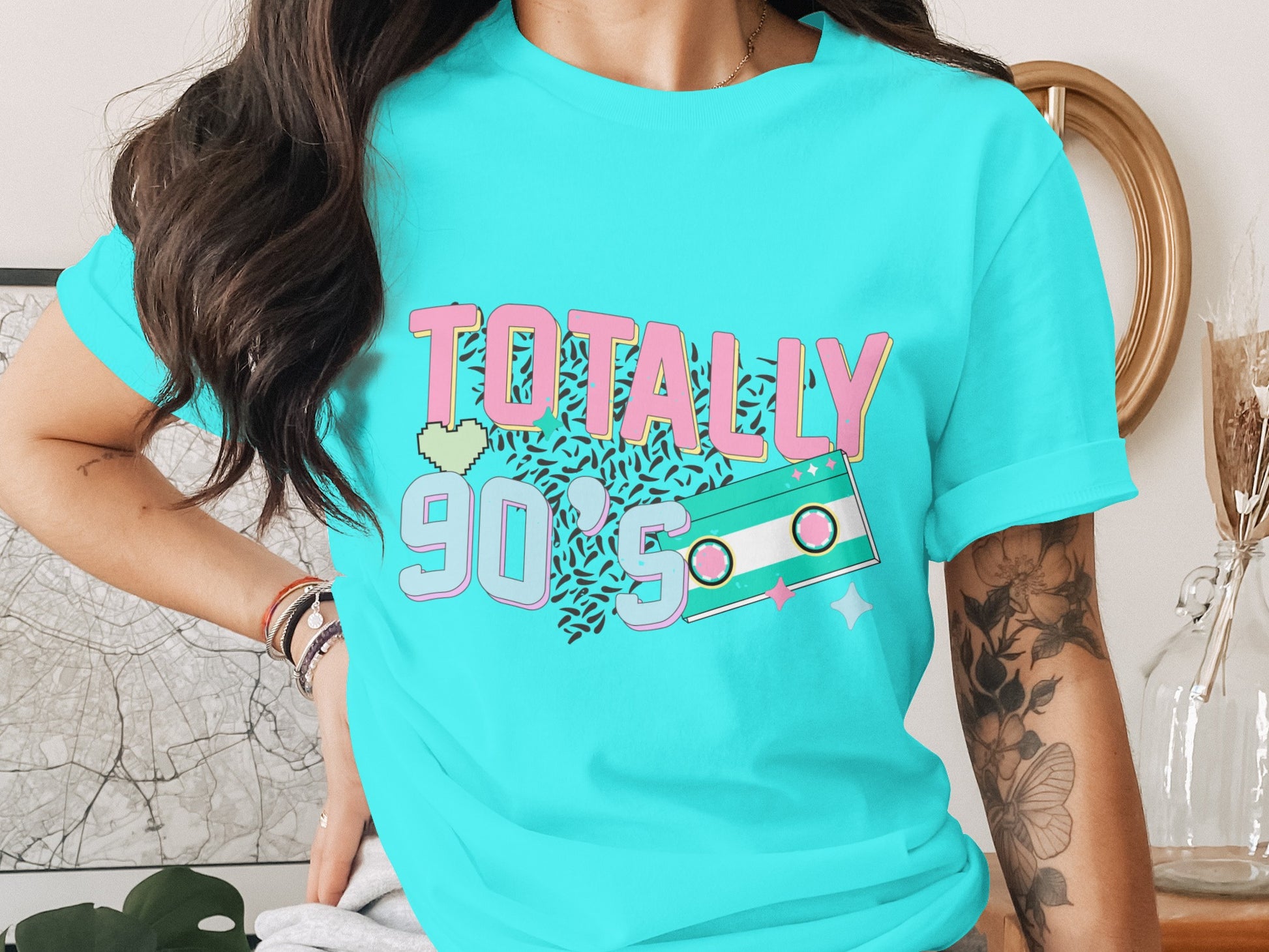 Totally 90's Graphic Tee with Retro Cassette Design