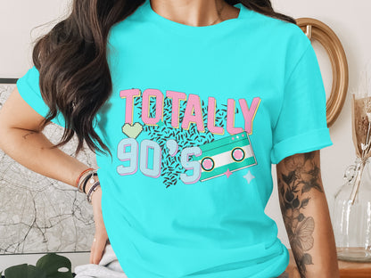 Totally 90's Graphic Tee with Retro Cassette Design